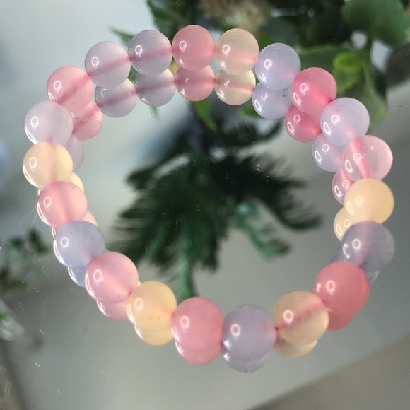 BEAUTIFUL HIGH QUALITY MORGANITE CRYSTAL STONE BRACELET - Picture 1 of 4